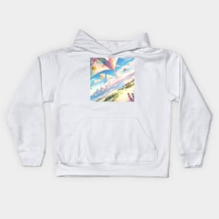 Morning Kite in Pastel Colors Kids Hoodie